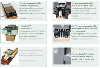 Wintergarten selber bauen, Lieferprogramm Wintergarten-selber-bauen-Lieferprogramm