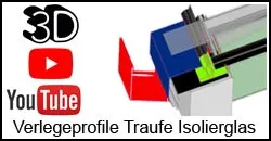 3D Traufe Glasdach Isolierglas