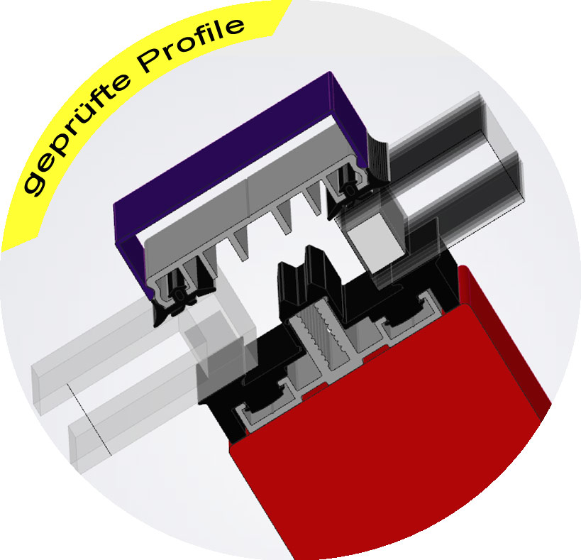 3D Modell von Profilen für Isolierglas Verlegeprofile isoliert in 3D