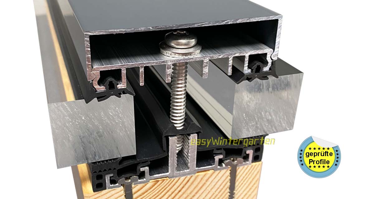 Ein Glasdach mit Verlegeprofilen selber bauen Profilaufbau für den Wohnbereich