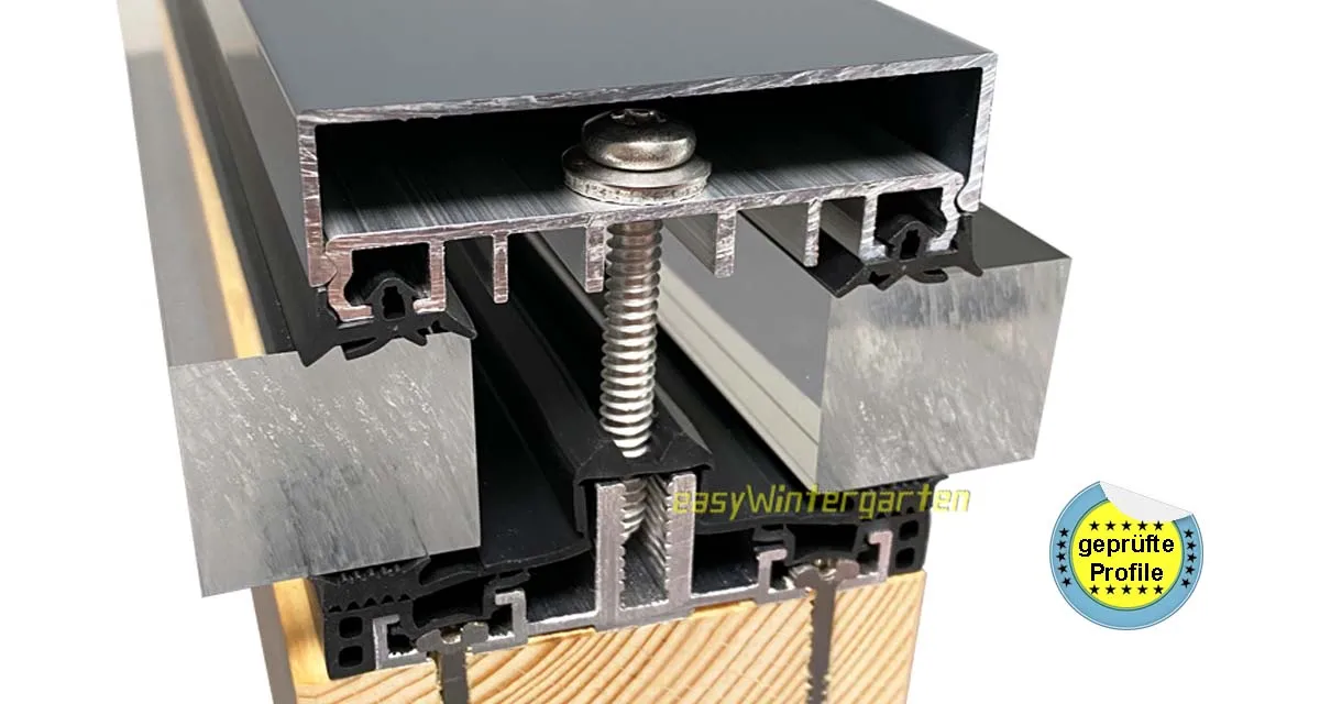 Ein Glasdach mit Verlegeprofilen selber bauen Profilaufbau für den Wohnbereich