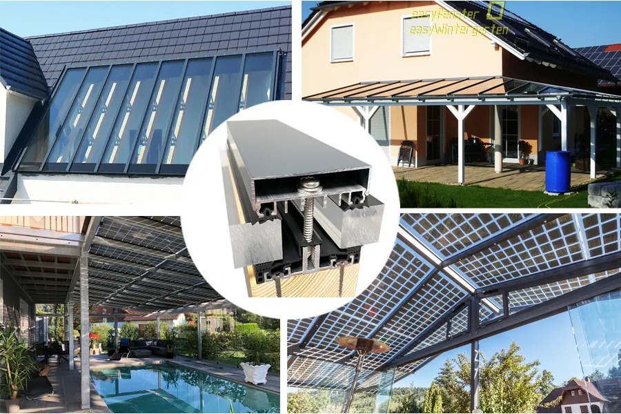 Glasdach mit Glasdachprofile Verlegeprofile für Glasdach