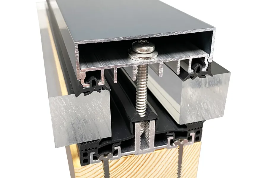 Glasklemmprofile mit Deckprofil für islolierglas Glasklemmprofile mit Deckprofil