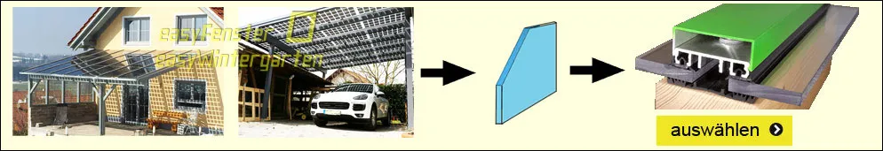 Verlegesystem einfach für Terrassendach - Carport - Kaltverglasung