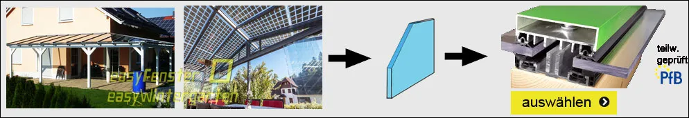 Verlegesystem Premium für flache Terrassendächer - Carports - Kaltverglasungen