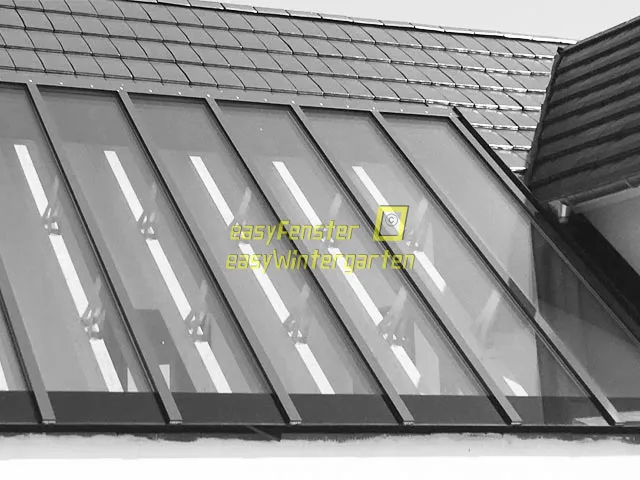 Wintergartenprofile für Isolierglas im Dach Glasbefestigung