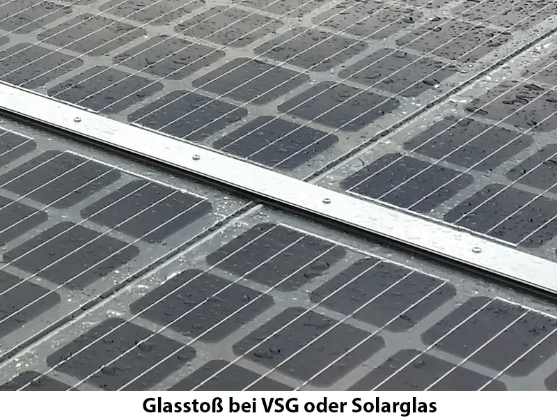 Glasueberdachung mit Glasstoß bei Terrassendächer