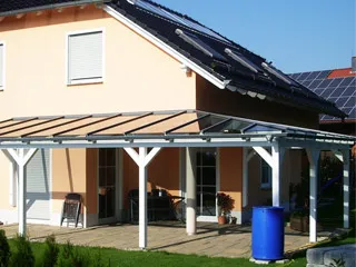 Terrassenüberdachung selbst bauen - Glasüberdachung
