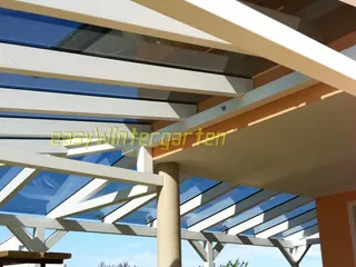 Glasdach auf Holzsparren Terrassendach