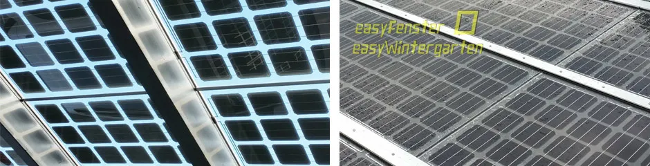 Glasstoß bei Doppelglasmodulen Flacher Glasstoss bei Solarglas