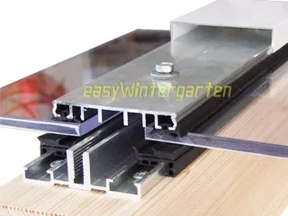 Verlegeprofil Alu Mittel-/ Komplettprofile VSG Glas, Profilschienen für Glas