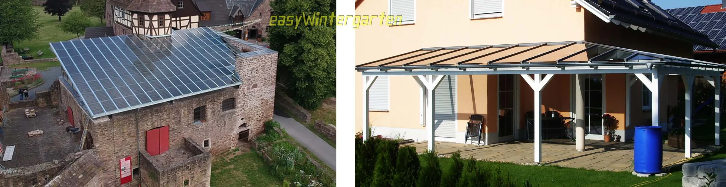 Profile für flache Glasdächer und Glaswände Klemmprofile Glas / Verlegeprofile aus Alu für Glas - Kaltverglasung