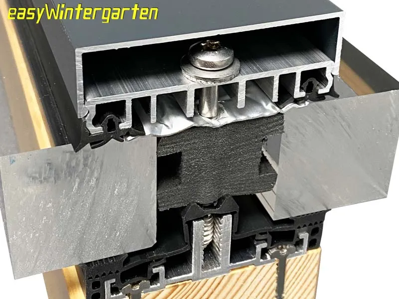 Wintergartenprofile Fassadenprofile  isoliert Energiesparvariante Verlegeprofil Thermoblock