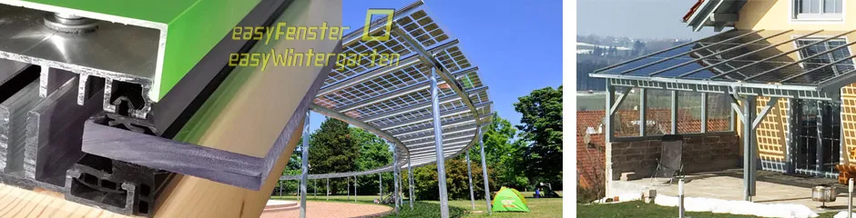 Solarglas dicht im Dach einbauen Befestigungsprofile für Doppelglas Solarglas Module beim Bau von Glasdächer