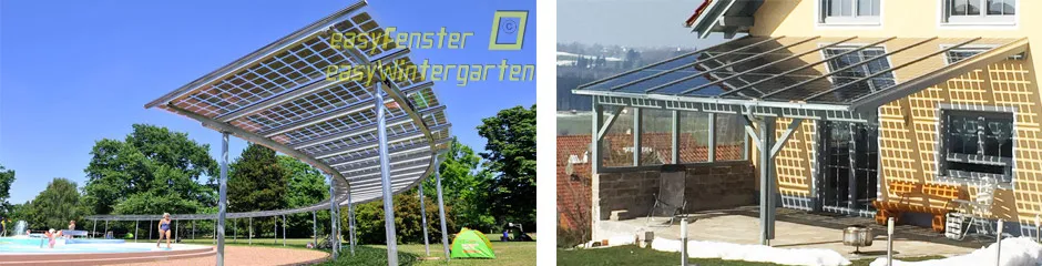 Solarglas befestigen mit Verlegeprofilen Verlegeprofile für Solarglas Module