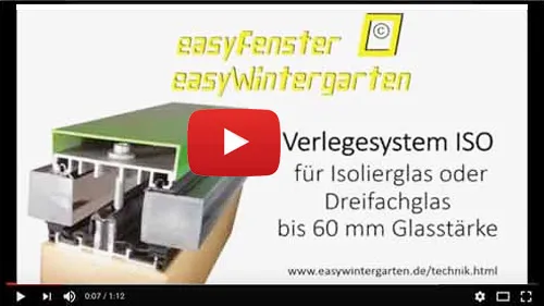 Glasbefestigung Isolierglas mit Profilen als Video