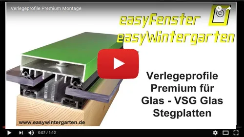 Glasbefestigung Video Premium für flache Terrassendächer