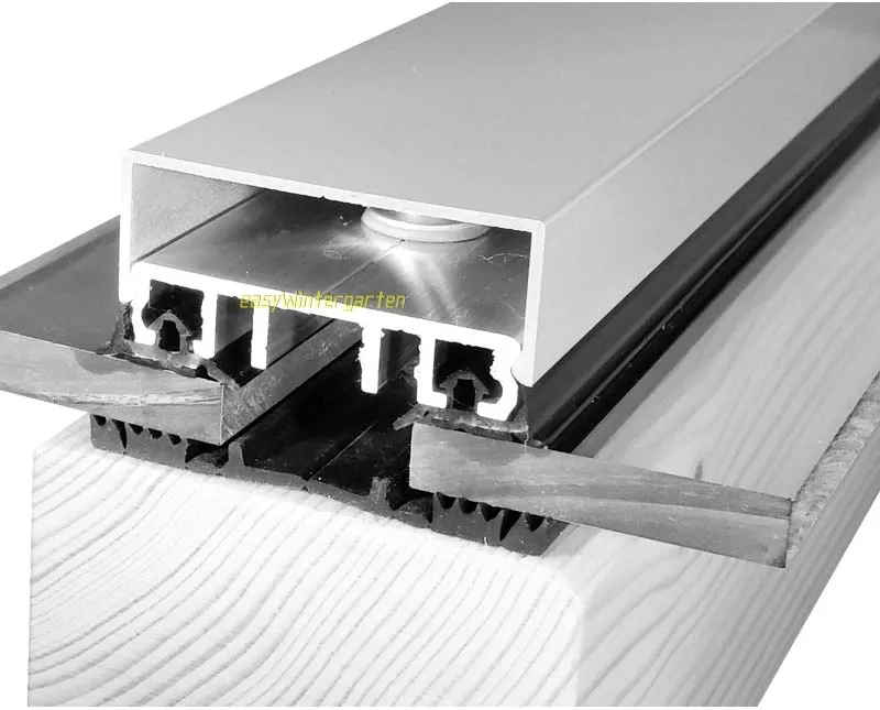 Glasklemmprofile einfach - Verlegeprofile mit Auflagegummi für einfach oder VSG Glas Glasklemmprofile einfach - Verlegeprofile mit Auflagegummi