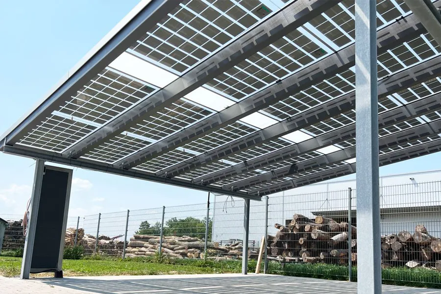 Solar Carport selber bauen - Montageprofile für Solar Doppelglas Module