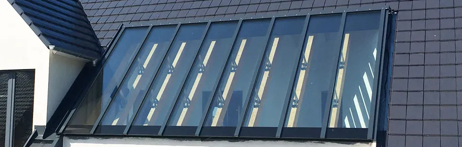 Glasmontageprofile für Glasdach mit Energiesparglas