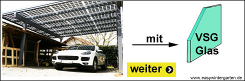 VSG Glas Montagesystem am Carport Montageprofile für VSG