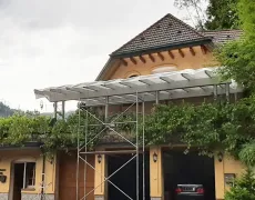 Grosse Solarterrasse Glasmodule Im Bau