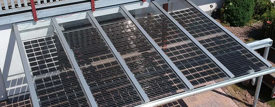 Solar Terrassendach mit Solarglas