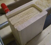 Holzverbindung am Riegel gefräst