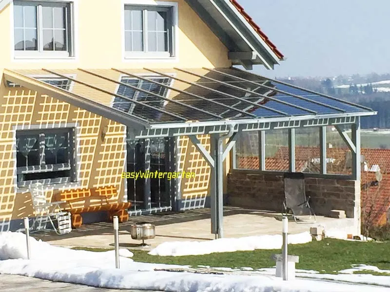 Überdachung Terrasse mit Solarglas selbstbau - Glasueberdachung selbstbau 
