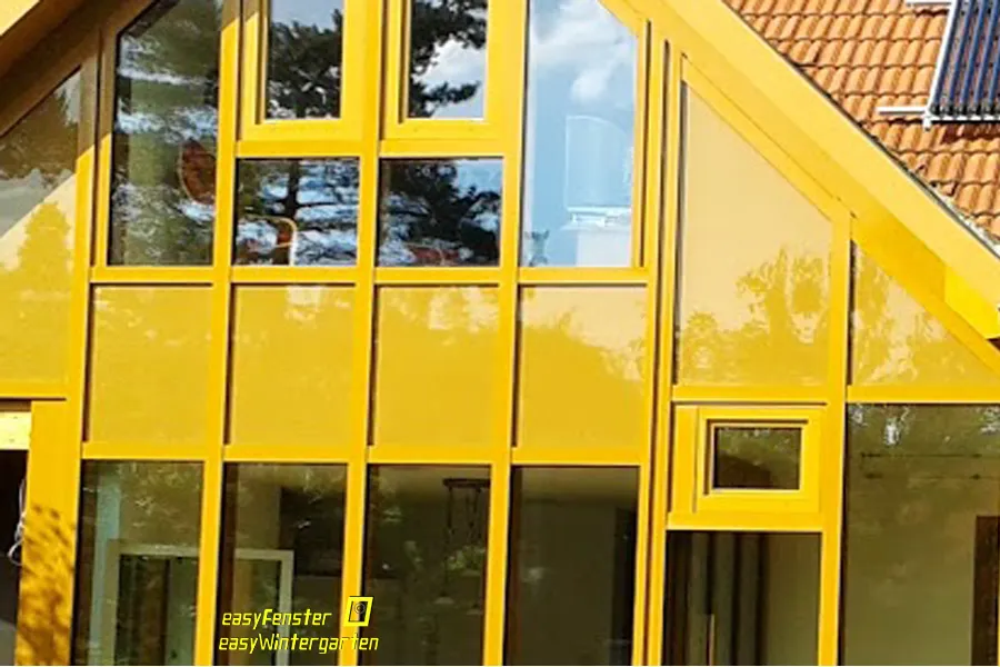 Glasfassade selbst gebaut in Pfosten Riegel Bauweise Glasfassade in Pfosten Riegel selber gebaut