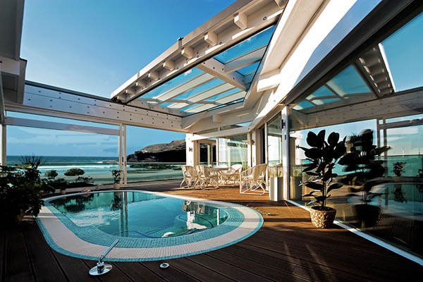 wintergarten mit pool, glasüberdachung glasdach bei einem schwimmbad,➤ isolierte glasdach, Design ideen
