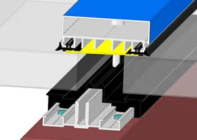 Glasauflageprofile Verlegeprofile für Glasdach mit einteiliger Auflagedichtung isoliert