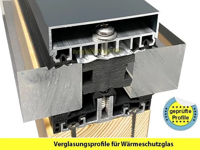 Isolierte Profile für das Glasdach